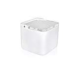 KOOK TIME Salzhalter für die Küche, Keramik-Salz Glas mit drehbarem Deckel aus Acryl, Maße 11,2 x 11,2 x 11,2 cm, weiß