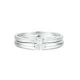 KnBoB Platin 950 Damen und Herren Ringe Poliert Herz Form Hochzeit Ringe Damen Gr.56 (17.8) & Herren Gr.54 (17.2)