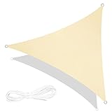 RATEL Sonnensegel Sand 5 × 5 × 5 m Dreieck, wasserdicht Windschutz mit 95% UV Schutz Sonnenschutz für Draußen, Patio, Garten Terrasse Camping