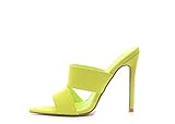 Cape Robbin Crossing Sexy Stiletto High Heels für Frauen Stiefeletten für Frauen mit spitz offenem Zehenbereich, Grn (lime), 36 EU