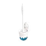 Toilettenbürsten Toilettenbürstenhalterung Haushalt Wandmontierte Toilettenschüssel Bürste Badezimmer Lange Griff Reinigungsbürste 360 ​​° Kein Sackgasse WC Reinigungsbürsten Set Silikon Toilettenbü