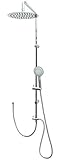 Duschset Edelstahl mit Regendusche zwei verstellbare Wandhalter Chrom Duschstange Shower S