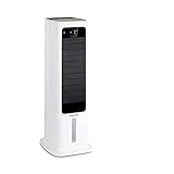 Klarstein Skytower Smart Luftkühler Ventilator Luftreiniger Luftbefeuchter, WLAN-Funktion, App-Control, Luftdurchsatz: 450 m³/h, 60 W, 6 L, 2 x Kühlakku, waagerechte und senkrechte Oszillation, weiß