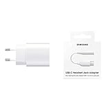 Samsung Schnellladegerät 25 w (Ep-TA800), Weiß & USB Type-C auf 3, 5 mm Klinkenanschluss Adapter (Ee-UC10J)