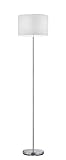 lightling modern Stehleuchte in nickel matt, Stoffschirm weiß, 1 x E27 max. 60W, ø 35 cm, Höhe: 160