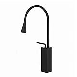 SOLVEX Wasserhahn Bad Schwarz Hoch-Waschtischarmatur,Drehbar 360° Wasserfall Waschtischarmatur aufsatzwaschbecken Armatur,Modern Elegant Stil Messing Einhand Waschtischbatterie,DE-SP-12001