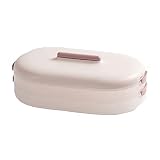 AJMINI Multi-Layer-Haushalts-Kühlschrank Knödel Aufbewahrungsbox, Lebensmittel-Gemüsebehälter mit Abdeckung und Griff, Flache Kunststoffkiste for Küche, ideal for Früchte, Fleisch, M