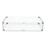 Outdoor Windschutz für Feuerstelle, rechteckig, 78,7 cm, aus gehärtetem Glas, quadratisch, 76,2 x 39,4 x 17 cm, für Grillpartys im Park