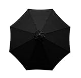 ABZPH Garden Strandschirm-Ersatz-Sonnenschirm-Sonnenschirm-Tuch im Freien Terrasse Strand wasserdichte Markisen Tuch Achteck staubdichte Baldachin Draussen (Color : Black)