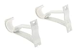 Gwendolyn zubehör Set von 2 Fenstergitter-Vorhangstangenhalterhalter für 28mm Rute, Heavy Duty-Legierung - Schwarz endstück Kugel (Color : White)
