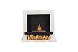 GLOW FIRE Kalmar Ethanolofen weiß, Bioethanol-Ofen, Ethanol Kamin freistehend, 7h Brenndauer, weiß