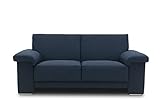 DOMO. collection Coro FK Sofa, 2 Sitzer mit Federkernpolsterung, Zeitlose Couch, 2er Möbel Polstermöbel, dunkelblau, 185 x 91 x 84