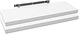 WOLTU RG9317ws-2 2X Wandregal Wandboard Bücherregal Regale für Deko Wandablagen aus MDF Holz, 2er Set Hängeregal Weiss, 100x23x3,8