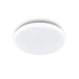 EGLO LED Deckenleuchte Pogliola-S, Ø 26 cm, 1 flammige Wandlampe, Kristalleffekt Deckenlampe aus Stahl und Kunststoff in Weiß, Wohnzimmerlampe, Küchenlampe, Bürolampe, Flurlampe Deck