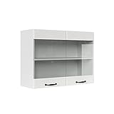 VICCO Küchenschrank Hängeschrank Unterschrank Küchenzeile R-Line (Hängeglasschrank 80 cm)