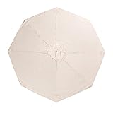 Angoily Sonnenschirm Ersatzbezug Rund Sonnenschirm Ersatzbezug 8 Rippen Garten Sonnenschutz Sonnenschirm Bespannung Sonnenschirm Top Abdeckung (Beige, ohne Stand)