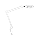 Beyamz LED Lupenleuchte Lupenlampe Arbeitsplatzlampe Kosmetiklampe, 5-Fache, mit Linse mit 125 mm Durchmesser; mit 1100 LM Dimmbar Hell (Weiß)
