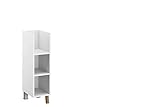 Rauch Möbel Carlsson Regal Regalelement für zusätzlichen Stauraum der Wickelkommode in Weiß, Füße Eiche Massiv inklusive 2 Einlegeböden, BxHxT 23x87x 40