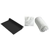 Selbstklebender HiFi Bespannstoff, schalldicht (Bezugsstoff für Door-/Soundboards, Subwoofer-Boxen, 70x 140cm) Antidröhnmatte, Akustik-Stoff, schwarz & Lautsprecher Dämmung Dämmwatte weiß