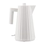 Alessi Plissé MDL06 W Elektrischer Wasserkocher aus thermoplastischem Harz, weiß, EU-Steck