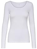 ONLY Damen Longsleeve Onllive Love Life Basic Damen-Shirt 15204712 White L