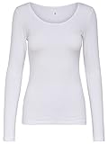 ONLY Damen Longsleeve Onllive Love Life Basic Damen-Shirt 15204712 White L