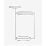 WSCZD Couchtisch Iron Kleiner Couchtisch Balkon Schlafzimmer Einfacher Kleiner Tisch Sofa Runder Beistelltisch Ecktisch Mischung aus modernem und glamourösem Stil für Zuhause,W