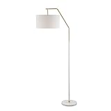 LEZDPP LED Stehlampe im Schlafzimmer und Wohnzimmer, Vertikal Industriebogenlampe mit Kronleuchter, Bürohoch Säule Einbau (Color : White)