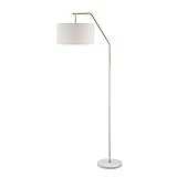 LEZDPP LED Stehlampe im Schlafzimmer und Wohnzimmer, Vertikal Industriebogenlampe mit Kronleuchter, Bürohoch Säule Einbau (Color : White)