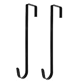 tatoko 2 Stück 30,5 cm robuste Metall-Türkranzaufhängung (9 kg Kapazität), Haken für Kranz, Weihnachtsdekoration, Rucksack, Handtasche oder Willkommensschild (schwarz)