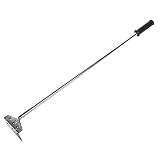 Mydracas Robuster Holzkohlegrill-Rechen, Grill-Zubehör, mit Gummigriff, Holzkohle-Kugelgrill, Pizzaofen, Aschebesen, Edelstahl, 81,3