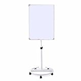 XDFC Flipchart, Whiteboard mit Ständer, Trocken Löschbares Easel Board, Magnetic Mobil Weiße Tafel, Höhenverstellbar, Büro Hörsaal Lehre weiße Tafel, 65x90
