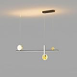 Esstisch Pendelleuchte Dimmbar Mit Fernbedienung Modern Hängeleuchte Langer Kronleuchter Höhenverstellbar LED Pendelleuchte Esszimmerlampe, Kronleuchter im Wohnzimmer Innenbeleuchtung 32W
