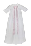 Bateo Design Baby Taufkleid aus Baumwolle Simon mit Schleife Rosa 74