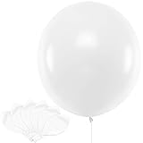 Bluelves Luftballon Hochzeit Weiß, Riesen Luftballons, Grosse Luftballons Weiß, XXL Luftballon Weiß 90cm, Latex Riesige Ballon für Hochzeit Geburtstag Taufe Babyparty Kindergeburtstag Karnevals Dek