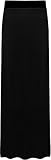 WearAll - Damen Übergröße Elastisch Stretch Maxi Rock in Voller Länge - Schwarz - 52-54