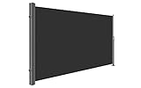 Dripex Seitenmarkise Ausziehbar Seitenrollo 180 x 350 cm 280g/m² Polyester UV-Schutz Windschutz Sichtschutz Seitenwandmarkise für Balkon Terrasse G