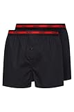 HUGO Herren Woven Boxer TWINPACK Boxershorts, Black1, L