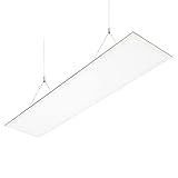 ELG Leuchten LED Pendelleuchte Panelleuchte 35 Watt 3500 Lumen 120cm 4000K Neutralweiss Opale Abdeckung (inklusive Treiber, runder Deckenbaldachin,Seilaufhängung)