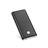 Powerbank 20000mAh PD 18W Externer Akku USB C Power Bank mit Power Delivery Schnellladefunktion Tragbares Ladegerät für Handy, iPhone, Samsung Galaxy, Huawei und Mehr-Schw