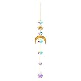 DABASHAN Kristall Anhänger Beleuchtung Anhänger Fenster Hausgarten Dekoration Anhänger Kristallschirm Farbe Teardrop Kristallprisma Anhänger für Fenster Kronleuchter Schmuck (C, C)
