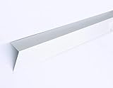 Ortgangblech Ortgangwinkel 2000mm lang Winkel Dach-Abschluss-Blech Giebelblech Dachrandblech Dach Kantblech Alu Reinweiß weiss RAL 9010 (60 x 125 x 2000mm)