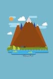 National park notebook 100 page, modern logo design Beautiful background of mountains and clear sky: notebook