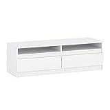 Lowboard TV-Bank TV Lowboard Sideboard Weiß Fernsehschrank Fernsehtisch erhältlich in 2 Abmessungen und 2 Farben (White, 120x40x38 cm)