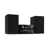 auna Connect System S Kompaktanlage, Stereoanlage: 20 Wmax., Mini HiFi Anlage, Stereo: inkl. 2 Lautsprechern, Internet- / DAB+ / UKW-Radio, CD-Player: Audio-CD / CD-R / CD-RW / MP3-CD, schw