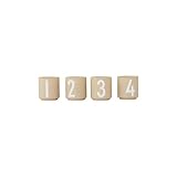 Design Letters Espressotassen, 4 Stück (Beige) – Dekorativ Mini-Tassen aus Porzellan, Verwenden Sie zu Weihnachten mit unserem Kerzeneinsatz, Zubehör separat erhältlich, 50