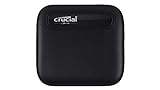 Crucial CT2000X6SSD9 X6 2TB Portable SSD – Bis zu 540MB/s – USB 3.2 – Externes Solid State Drive, USB-C