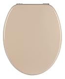 Calmwaters® WC-Sitz Modern Wellness in Bahamabeige mit Holzkern, Metall-Befestigung, universale O-Form, Holzkern Toilettendeckel, Komfort Klodeckel, ovale Toilettenbrille, Beige, 26LP2762