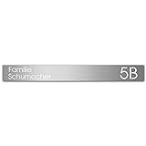 MOCAVI Stick 505 Briefkastenschild mit Hausnummer und Namen Edelstahl V4A graviert, schmal, selbstklebend, modernes Design, passend für SBox 311