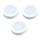 kalb | 3er Set LED Einbauspot Unterbauspot Einbaustrahler für Möbel inkl. Aufsatzring, weiß, 12V warmweiß
